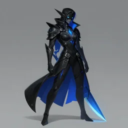 demon black and blue with a dagger, trending on artstation