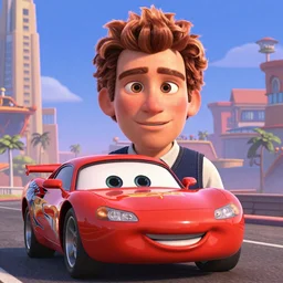 cars movie with the face of David Copperfield, pixar