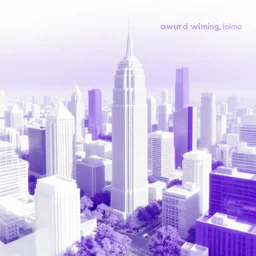 “ white and purple city, award winning, digital art ”
