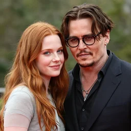 johnney depp with cute ginger hair girlfriend
