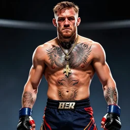 grotesque but hot rendition of conor mcgregor, digital art 2 0 0 5