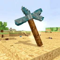 Egyptian hieroglyphs showing how to craft a diamond pickaxe in minecraft, archeology, dig site