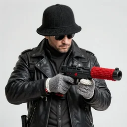 agent 47 crochets a gun