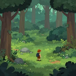 a forest scenery background for a point and click adventure game