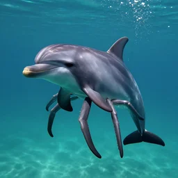 a dolphin with 8 legs like a spider