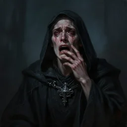 half - length portrait of a necromancer, cry of despair. dramatic. fantasy, digital painting, hd, detailed.