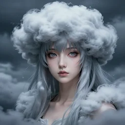 character concept art of an anime anime anime stormy cloud goddess | | cute - fine - face, pretty face, realistic shaded perfect face, trending on pixiv fanbox, fine details by stanley artgerm lau, wlop, rossdraws, james jean, andrei riabovitchev, marc simonetti, and sakimichan
