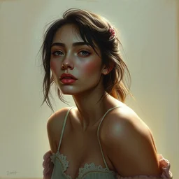 portrait madison beer as a 👵, by wlop and mandy jurgens
