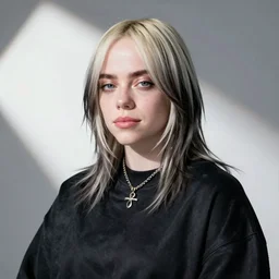 Billie Elish cosplaying as an anime girl, solo photoshot, profeaiona photograph, full HD