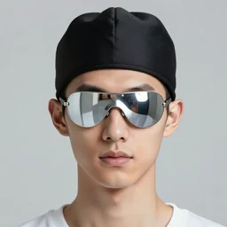 young man wearing a fully reflective mitre that covers his eyes, symmetrical, beautiful illustration, ultra-detailed, passionate, Oriental Fantasy, geometric, mtg, style of craig mullins and peter mohrbacher