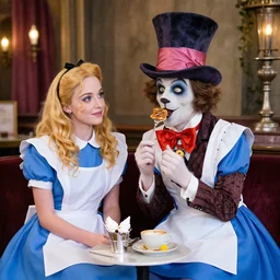 The Mad hatter is on a date with Alice, Milo Manara style