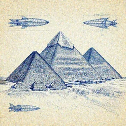 Ancient blue-prints of the Giza Pyramids as space-craft