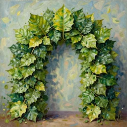 arch made of leaves, intricate oil painting by greg rutkowski, trending on artstation