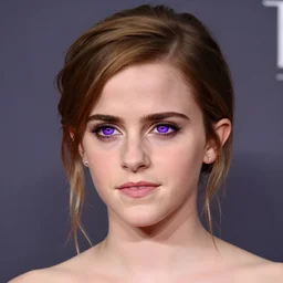 Emma Watson with glowing purple eyes
