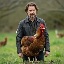 fowl willem dafoe with a fowl body,