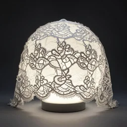 intricate lace veil covering a glowing sphere