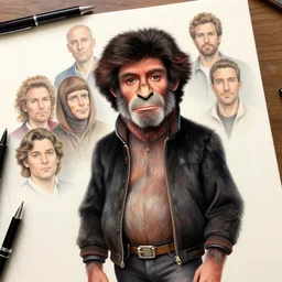 bob ross ape, extremely detailed, sharp focus, wide view, smooth, digital illustration, by james jean, by rossdraws, frank franzzeta, mcbess, sakimichan, brosmin, danton fadeev, steve simpson