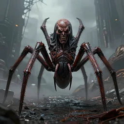 putin as giant spider lord, dystopian art, creepy, award winning, trending on artstation, unreal engine