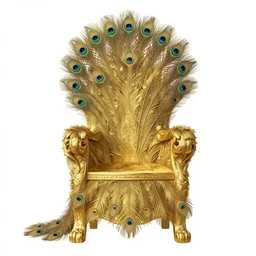 a throne made of peacock feathers and gold, concept art, sharp focus, illustration, rutkowski, alphonse mucha