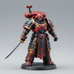 8 0 mm resin detailed miniature of a warhammer 4 0 k space marine samurai, classic samurai armor, katana, product introduction photos, 4 k, full body,