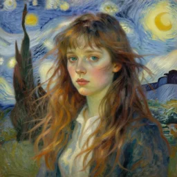 oil portrait of zero two from darling in the franxx, with long hair on a windy day, dramatic lighting, hyperdetailed render, trending on artstation, by monet, van gogh, thomas cole, renoir