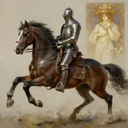 Medieval knight on horse, dynamic, highly detailed, digital painting, artstation, concept art, sharp focus, illustration, art by artgerm and greg rutkowski and alphonse mucha