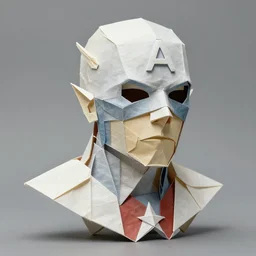 origami captain america portrait, fantasy, intricate, elegant, highly detailed, digital painting, artstation, concept art, smooth, sharp focus, illustration, art by afshar petros and krenz cushart and artem demura and tony sandoval