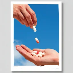 pills falling into my hands by david wojnarowicz, ron english, matt bors, shock art, poster art, 8 k concept art, trending on behance