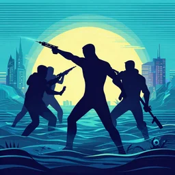 or to take arms against a sea of troublesvector graphics, cyberpunk