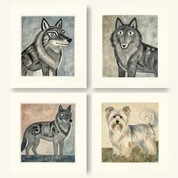 tlingit haida lithographic, havanese dog, abstract lithograph print by nathan jackson and tristan - wolf and maynard johnny jr.
