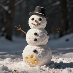 a cheese snowman