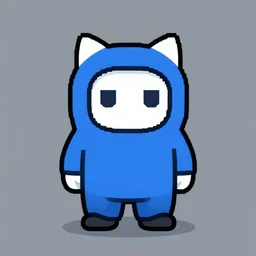 cat in amongus costume, pixel art