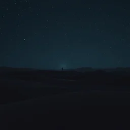 a man resting in the desert at night, artstation