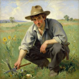 farmer, painting by delphin enjolras, j. c. leyendecker, yoji shinkawa