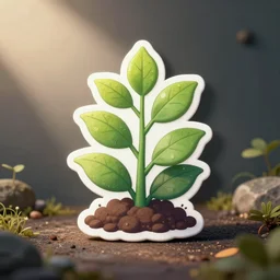 cute sentient plant sticker