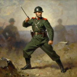 futurist soldier, by leyendecker