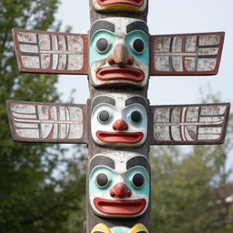 epic totem pole of real clown faces