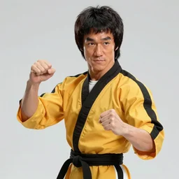 imagine bruce lee as an anime girl teenager, 8 k, fine, highly detailed,