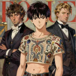 anime, mage, vogue, elle, oil painting, trending on artstation, john singer sargent, greg rutkowski, crop top, intricate