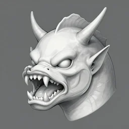 portrait of a fish demon, sharp teeth, concept art