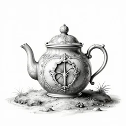 a teapot on a lonely island, anatomical drawing, monochrome, 2. 5 d, perfectionism, insanely detailed and intricate, hypermaximalist, elegant, ornate, hyper realistic, super detailed