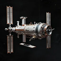 an orbital space station with a 1 9 2 0 s aesthetic, neo noir, sci fi, retro futuristic, grunge, concept art, artstation, photorealistic, atmospheric