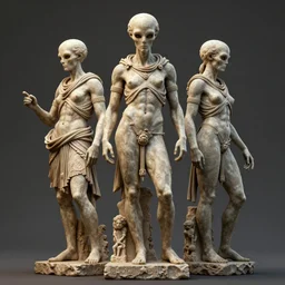 alien statues in ancient rome, octane render, photorealism, highly detailed, hdr, 8 k, complex 3 d render, hyper detailed, ultra sharp