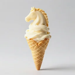 epic professional studio photo horse shaped ice cream cone