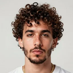 ultra realistic illustration, highly detailed rapper bad bunny music artist with curly hair and bucket hat, highly detailed, digital painting, concept art, smooth, sharp focus, illustration, artstation