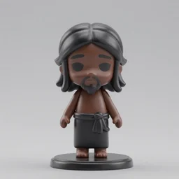 accurate black jesus! nendoroid!!! figurine, studio lighting, grey background, no shadow, trending on artstation, 8 k, highly detailed!!!