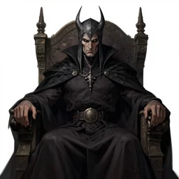 « beautiful comic style portrait of dark lord on the throne by greg rutkowski, very detailed »