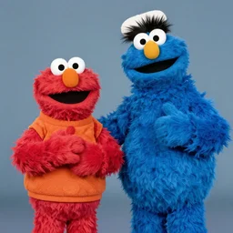 A still of CJ and Big Smoke on Sesame Street