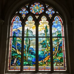 beautiful stained glass window, 4 k, enviornment concept art, art deco, gothic architecture, unreal engine