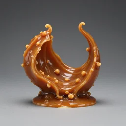 obsidian caramel sculpture, award winning photo